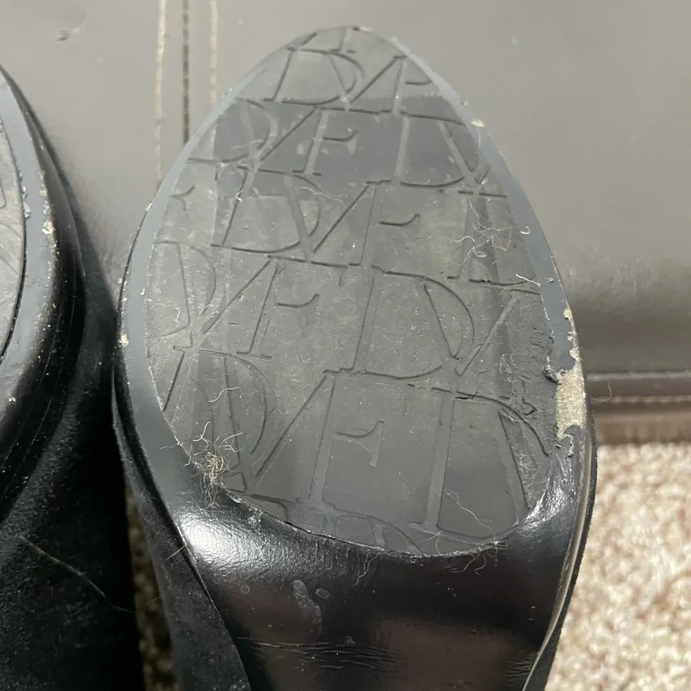 DVF Black Suede Heeled Booties Size 8 1/2
